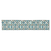Chemin De Table Court Midcentury MCM Rounded Rectangles Aquamarine (Horizontal)