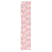 Chemin De Table Court Midcentury Pattern Oblongs Pink Vanilla (Devant)