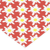 Chemin De Table Court Modèle de fleurs blanches Edelweiss en rouge (Coin)