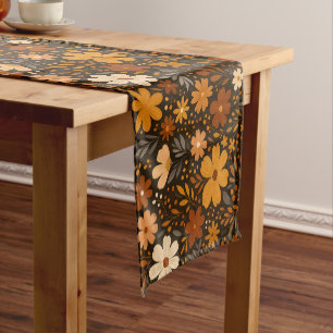 Chemin De Table Court Modèle Floral Automne vintage - Fleurs Automnes