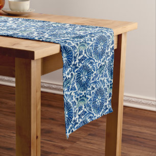 Chemin De Table Court Modèle floral chinois bleu