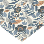 Chemin De Table Court Modern Blue Botanical Spring Floral Table Runner (Coin)
