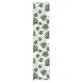 Chemin De Table Court Modern Boho Botanical Leaves Pattern (Devant)