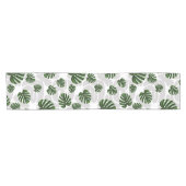 Chemin De Table Court Modern Boho Botanical Leaves Pattern (Horizontal)