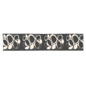 Chemin De Table Court Modern Stylish Black Cream Abstract Pattern (Horizontal)