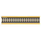 Chemin De Table Court Modern yellow  beige &black dots monogram name (Horizontal)