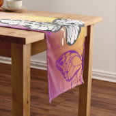 Chemin De Table Court Monarch Butterflies on Purple Background (In Situ)