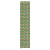 Chemin De Table Court Monkey Pattern Design Green  (Devant)