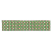 Chemin De Table Court Monkey Pattern Design Green  (Horizontal)