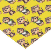 Chemin De Table Court Monkey Pattern Design Yellow  (Coin)