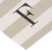 Chemin De Table Court Monogramme à rayures beiges | Ferme moderne (Coin)