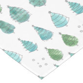Chemin De Table Court Monogramme Arbres de Noël Turquoises (Coin)