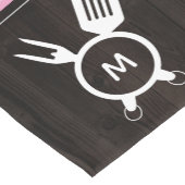 Chemin De Table Court Monogramme de En vichy de tournesol rose rustique (Coin)