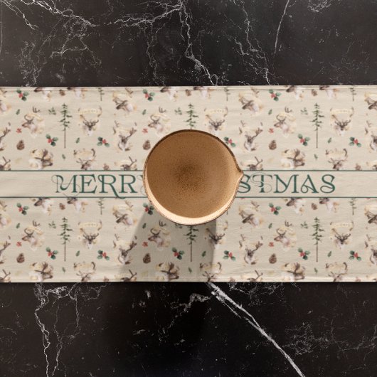 Chemin De Table Court Monogramme de nom de famille de ferme rustique