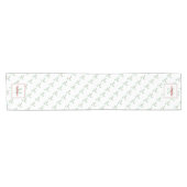 Chemin De Table Court Monogramme de nom Noël houx (Horizontal)