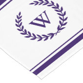 Chemin De Table Court Monogramme Elegant Marine Bleu Coureur de table bl (Coin)