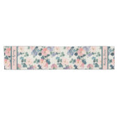 Chemin De Table Court Monogramme floral (Horizontal)