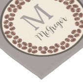 Chemin De Table Court Monogramme Louveur de café Brown (Coin)
