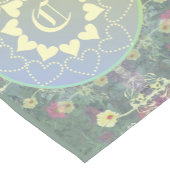 Chemin De Table Court Monogramme Mandala sur symétrie Fleur sauvage (Coin)