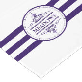 Chemin De Table Court Monogramme Nautique Élégant Marine Blue Table Runn (Coin)