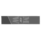 Chemin De Table Court Monogramme noir gris artistique moderne (Horizontal)