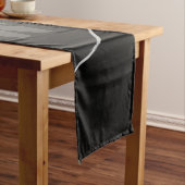 Chemin De Table Court Monogramme noir gris artistique moderne (In Situ)