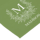 Chemin De Table Court Monogramme rustique personnalisé initial (Coin)