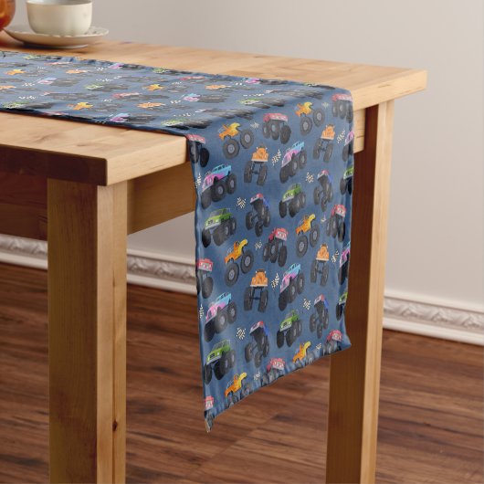 Chemin De Table Court Monster Trucks Anniversaire Table Runner (In Situ)