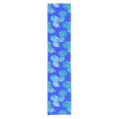 Chemin De Table Court Monstera Brise Bleu Cobalt (Devant)