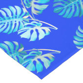Chemin De Table Court Monstera Brise Bleu Cobalt (Coin)