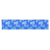 Chemin De Table Court Monstera Brise Bleu Cobalt (Horizontal)