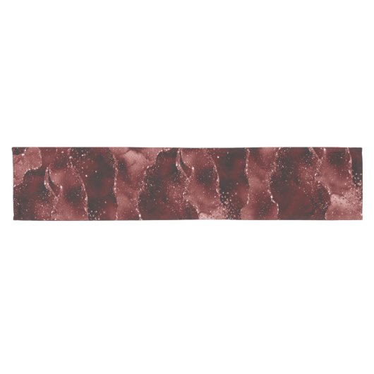 Chemin De Table Court Moody Agate | Henné sang rouge grenat bijou ton (Horizontal)