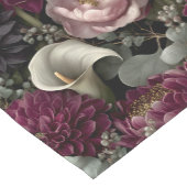 Chemin De Table Court Moody Floral Pattern with Dahlias and Calla Lilies (Coin)