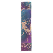 Chemin De Table Court Moody Luxe Marble | Profond violet et Turquoise or (Devant)