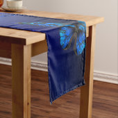 Chemin De Table Court Morpho Butterfly in the Dark Background (In Situ)