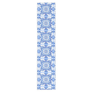 Chemin De Table Court Mosaïque bleue art baroque italien