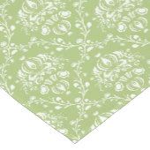 Chemin De Table Court Moss Green Damask (Coin)