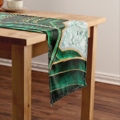 Chemin De Table Court Moss Green Geode et Crystals Art numérique (In Situ)