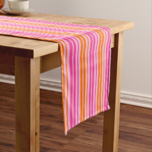 Chemin De Table Court Motif à rayures verticales rose et orange
