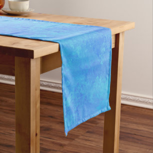 Chemin De Table Court Motif Abstrait Bleu
