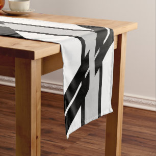 Chemin De Table Court Motif Abstrait de ligne Skyline Black