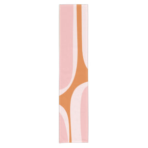 Chemin De Table Court Motif Abstrait rétro Groove rose et orange