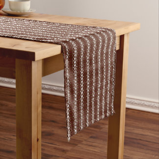 Chemin De Table Court motif africain, géométrique, motif, marron, modern