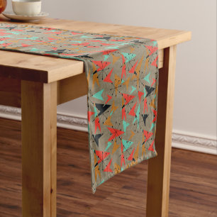 Chemin De Table Court Motif atomique du milieu du siècle 14 pouces X 72
