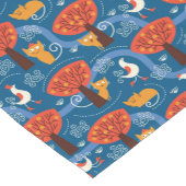 Chemin De Table Court motif avec les chats et les oiseaux mignons (Coin)