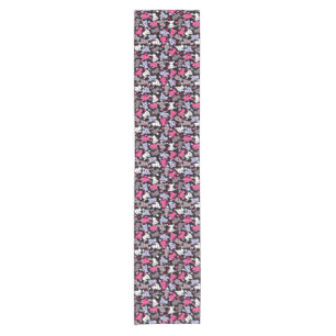 Chemin De Table Court motif avec les chats mignons 3 de griffonnage de