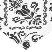 Chemin De Table Court Motif blanc noir classique de damassé - chic (Coin)