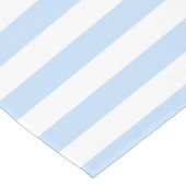 Chemin De Table Court Motif bleu-clair et blanc chic moderne de rayures (Coin)