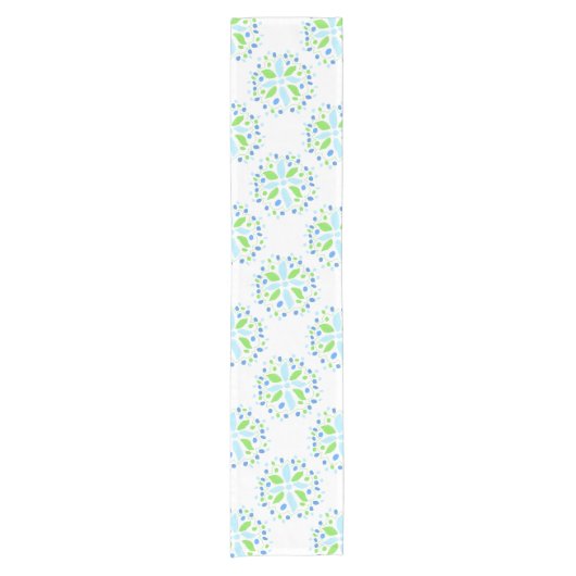 Chemin De Table Court Motif bleu et vert (Devant)