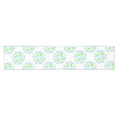 Chemin De Table Court Motif bleu et vert (Horizontal)